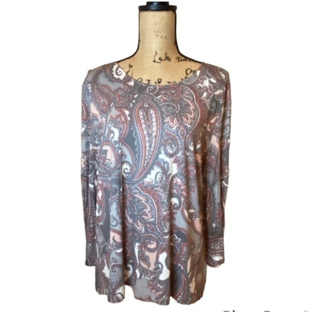 Ruby Rd Paisley print top Size PXL